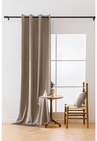 Világosbarna sötétítő VELVET függöny 140x250 cm Felfüggesztés: Fém gyűrűk