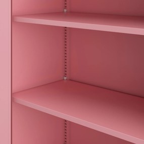 Vitrines szekrény AMELIA, 900 x 1850 x 400 mm, Fresh Style: púderrózsaszín