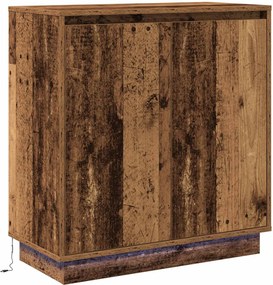 vidaXL LED tálaló LED -es lámpákkal Öreg fa 71 x 34,5 x 75 cm Faanyag