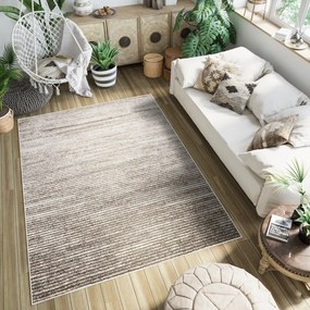 PETRA Modern dizájnos barna szőnyeg vékony csíkokkal Szélesség: 160 cm | Hossz: 220 cm