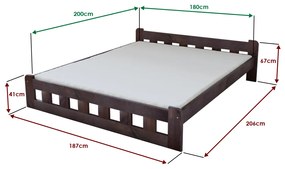 Naomi magasított ágy 180x200 cm, diófa Ágyrács: Léces ágyrács, Matrac: Somnia 17 cm matrac