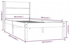 tömör fenyőfa ágy matrac nélkül 100 x 200 cm