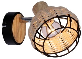 Fali spotlámpa TAJGA 1xE14/40W/230V rattan/fekete