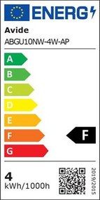 LED izzó, GU10 spot, 4W, 345lm, 4000K, AVIDE (AVLED037)