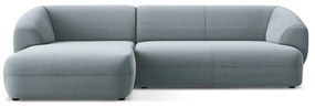 Világoskék bársony sarokkanapé (bal oldali) Moana – Makamii