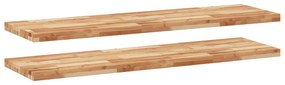 2 db olajbevonatú tömör akácfa függőpolc 160 x 40 x 4 cm