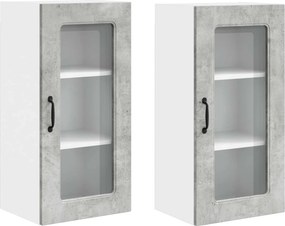 vidaXL Konyhaszekrény Kalmar 2 pcs Beton Szürke 40 x 31 x 80 cm