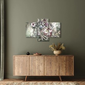 Virágok képe egy fából készült kerékpáron (90x60 cm)