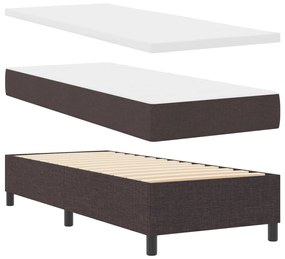 Box Spring Ágy Matraccal és Pad Sötétbarna 80x200 cm Szövet
