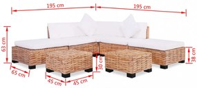 18 részes természetes rattan kanapészett
