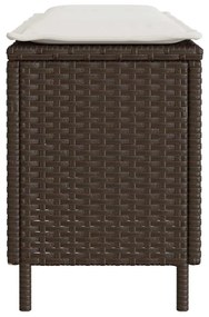 barna polyrattan kerti pad párnával 110x30x40,5 cm