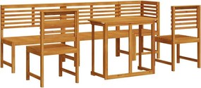 vidaXL Kert Bistro Készlet 6 pcs Barna Tömör Akácfa