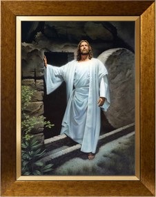Jézus Feltámadása Szakrális Kép Arany Vászon Díszkeret 30X40