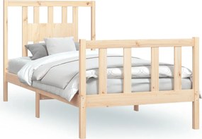 vidaXL tömör fenyőfa ágykeret fejtámlával 90 x 200 cm