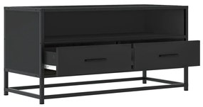 fekete szerelt fa és fém TV-szekrény 80x34,5x40 cm
