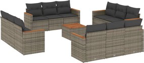 vidaXL 13 részes szürke polyrattan kerti ülőgarnitúra párnákkal