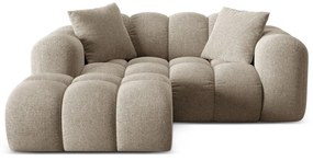 Világosbarna zsenília sarokkanapé (bal oldali-heverő résszel) Treno – Cosmopolitan Design