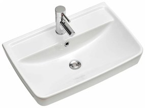 Fehér kerámia mosdókagyló csap nélkül 60x40 cm Set 357 - Pelipal