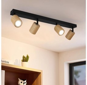 Brilagi - Spotlámpa MODERN WOOD 4xGU10/8W/230V kaucsukfa/fekete