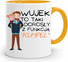 Sárga Bögre Ajándék Nagybácsinak Funkció Barát nyomott mintával