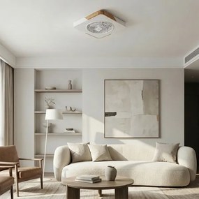 Brilagi - Dimmelhető LED világítótest ventilátorral LED/38W/230V 50 cm fehér/tölgy + távirányító