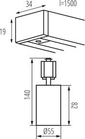 Kanlux 45926 - ALTEAR sínrendszerbe szerelhető spotlámpa 4xGU10/10W/230V 1,5m fekete