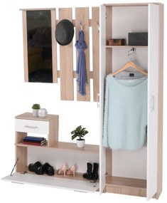 Akasztós szekrény, sonoma tölgy/fehér, ASTER