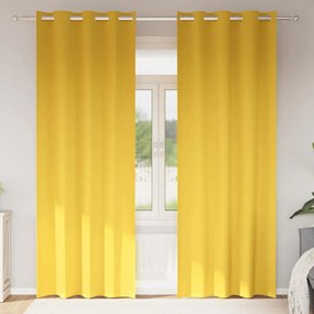 Függönyök függönyökkel 2 pcs mustársárga 260x140cm Poliészter