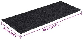 30 db szürke lépcsőszőnyeg öntapadós téglalap alakú 60x25 cm