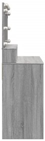 szürke sonoma színű fésülködőasztal LED-del 80 x 41 x 134,5 cm
