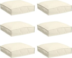 vidaXL Párna 6 pcs Krém 40 x 40 x 8 cm Oxford Szövet