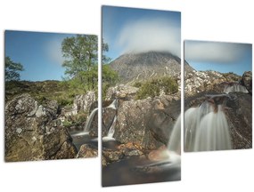 Vízesések és hegyek képe (90x60 cm)