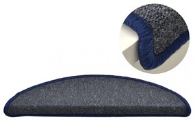 15 db sötétszürke és kék lépcsőszőnyeg 56 x 17 x 3 cm