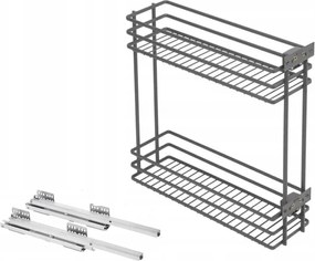 Movix Gtv Oldalsó Cargo Kosár 200 Mm-es Szekrényhez Antracit Balos Vezetősínekkel