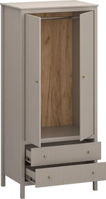 Szekrény, szürkésbarna Taupe/craft arany tölgy, KLIO 2D2S