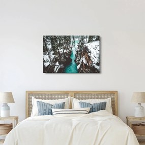 Kép - hegyi folyó télen (90x60 cm)