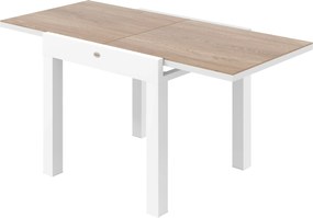 Outsunny Kihúzható Kerti Asztal 80/160x80x75 cm, Téglalap alakú Kihúzható Étkezőasztal 4-6 Fő Részére Alumínium Kerettel és PSPC Felülettel, Teraszra,