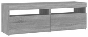 2 db szürke sonoma színű TV-szekrény LED-ekkel 60 x 35 x 40 cm
