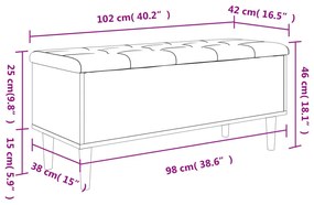 barna tölgy színű szerelt fa tárolópad 102x42x46 cm