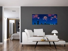 Kép - tűzijáték Miamiban (120x50 cm)