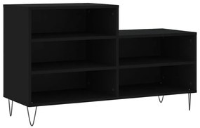 vidaXL fekete szerelt fa cipősszekrény 102x36x60 cm