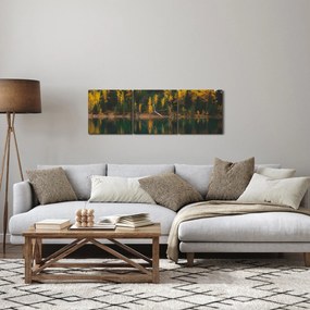 Erdei tó képe (órával) (90x30 cm)