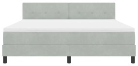 Boxspring Ágy Matraccal Világosszürke Szuper Király Bársony
