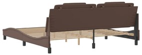 barna műbőr ágykeret Viana matrac nélkül 200 x 200 cm