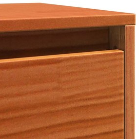 Fali Szekrények 2 pcs Viaszbarna 100 x 30 x 35 cm Tömör fenyőfa