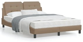 cappuccino színű ágykeret LED-ekkel matrac nélkül Zadar 120 x 200 cm