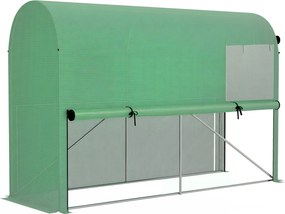 Outsunny Kertigényű Üvegház PE, erkélyi üvegház, megerősített 140 g/m² ponyva, acél keret, felgombra záródó ajtó, zöldség- és virágpalántákhoz, beltér