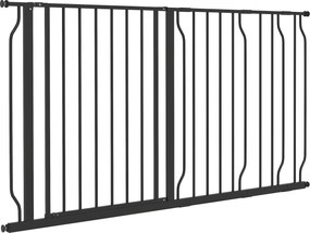 PawHut Ajtóvédő Lépcsőkorlát 10/20 cm Hosszabbítással - Fúrás Nélküli Lépcsőkorlát 75-145 cm Közötti Szélességhez, Mindkét Oldalon Forgatható, Acél, F