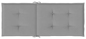 6 db szürke szövet kerti magas háttámlájú székpárna 120x50x3 cm