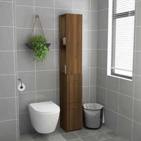 barna tölgyszínű szerelt fa fürdőszobaszekrény 25x26,5x170 cm